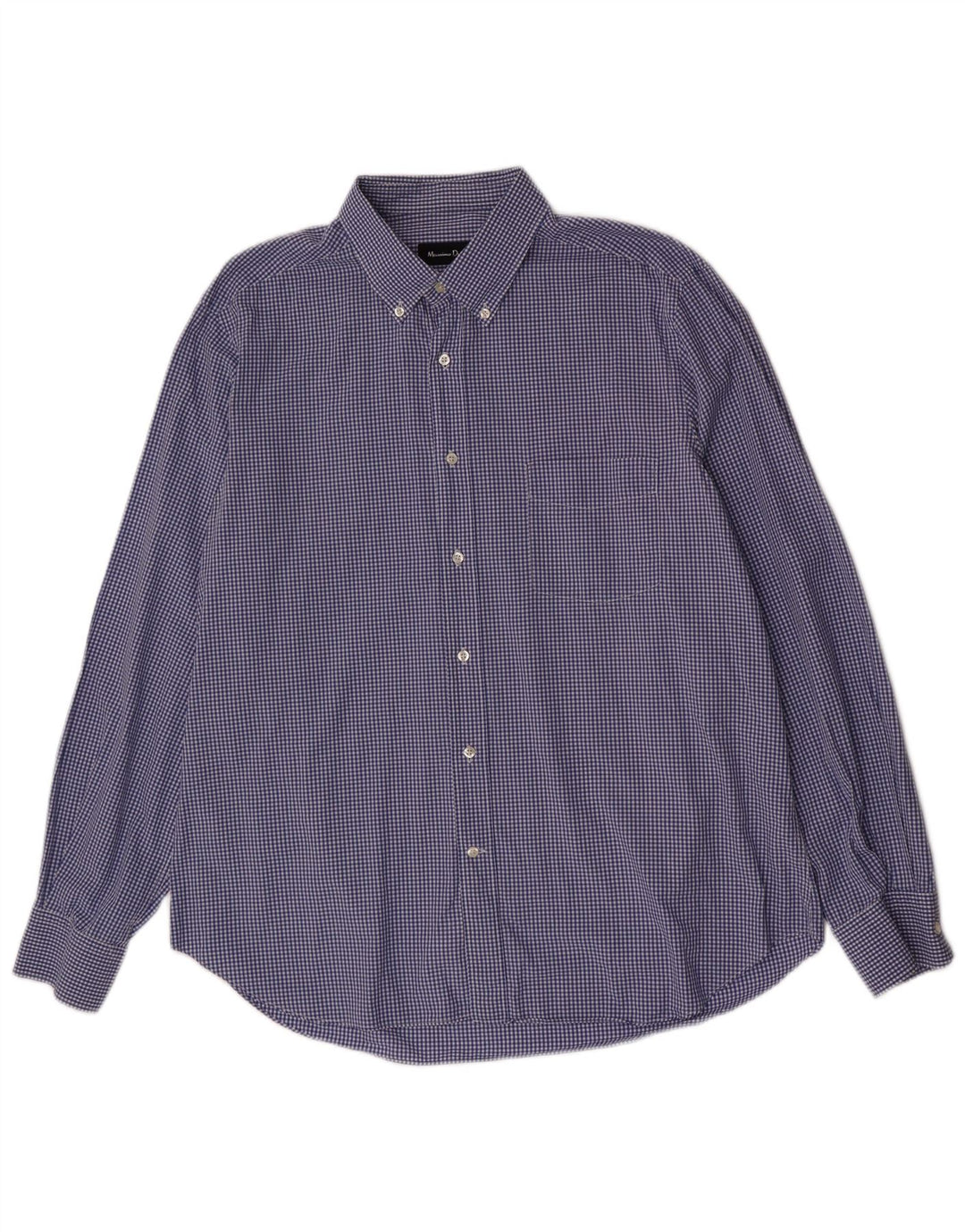 Ανδρικό πουκάμισο Massimo Dutti 2XL Blue Gingham Cotton