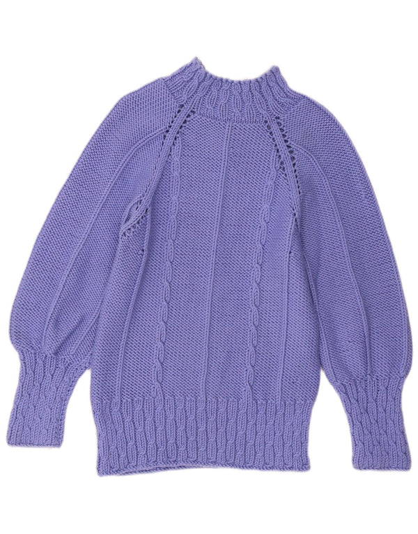 Vintage γυναικείο πουλόβερ με λαιμό χελώνα UK 16 Large Purple