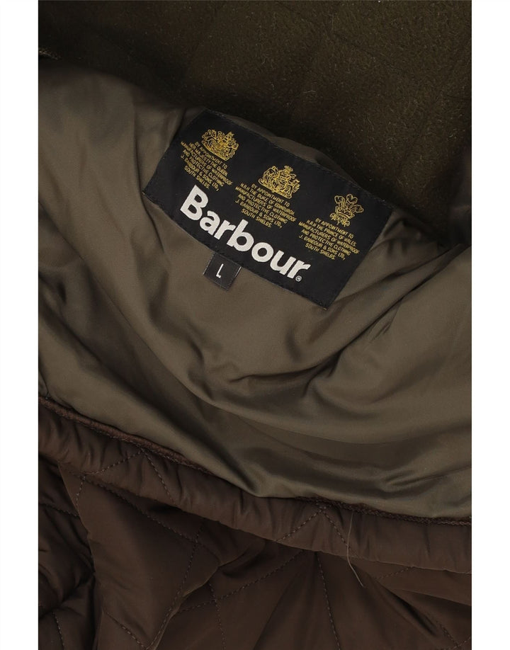 Ανδρικό καπιτονέ μπουφάν Barbour UK 40 Large Brown Πολυεστέρας