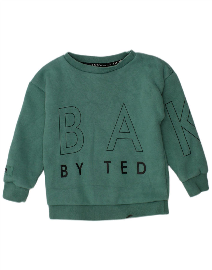 Γραφικό Φούτερ Ted Baker Boys Jumper 2-3 ετών Πράσινο βαμβακερό