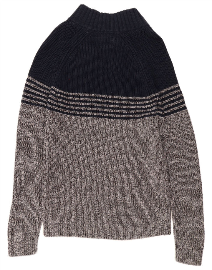 WHITE STUFF Γυναικείο πουλόβερ με λαιμό κουμπιά UK 16 Large Grey Colourblock