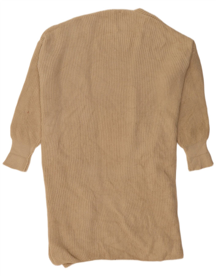Topshop Γυναικείο Longline ανοιχτό πουλόβερ UK 14 Medium Beige