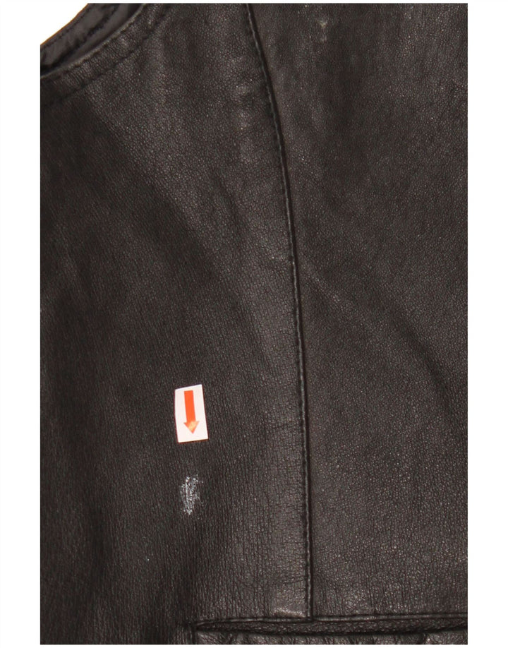 Ανδρικό δερμάτινο γιλέκο John F Gee Δερμάτινο μεσαίο μαύρο