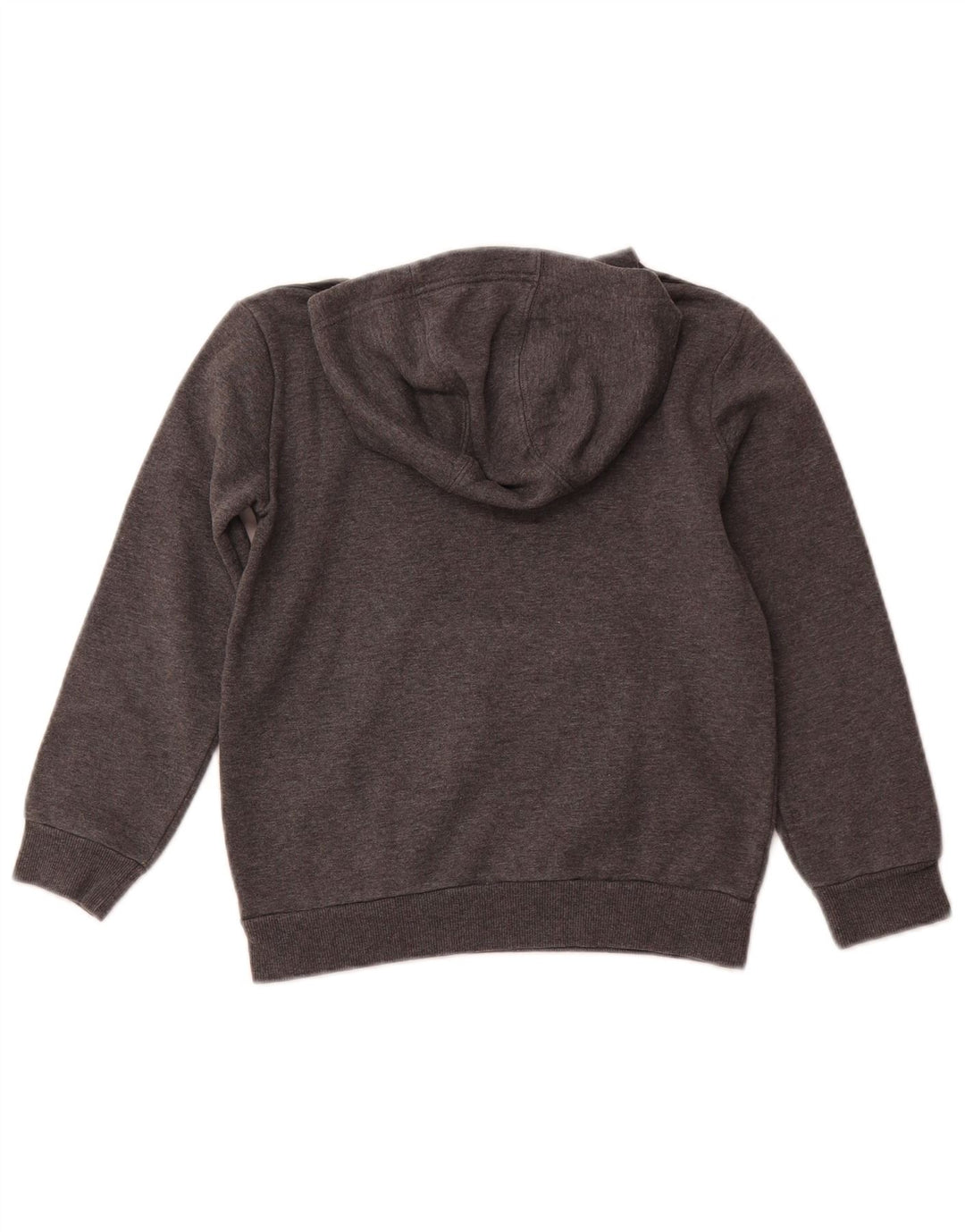 ADIDAS Boys Graphic Hoodie Jumper 7-8 Years Grey Cotton