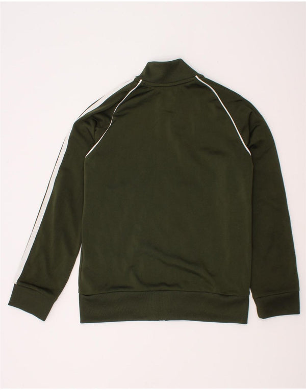 Adidas Boys Tracksuit Top Jacket 7-8 Years Green Polyester