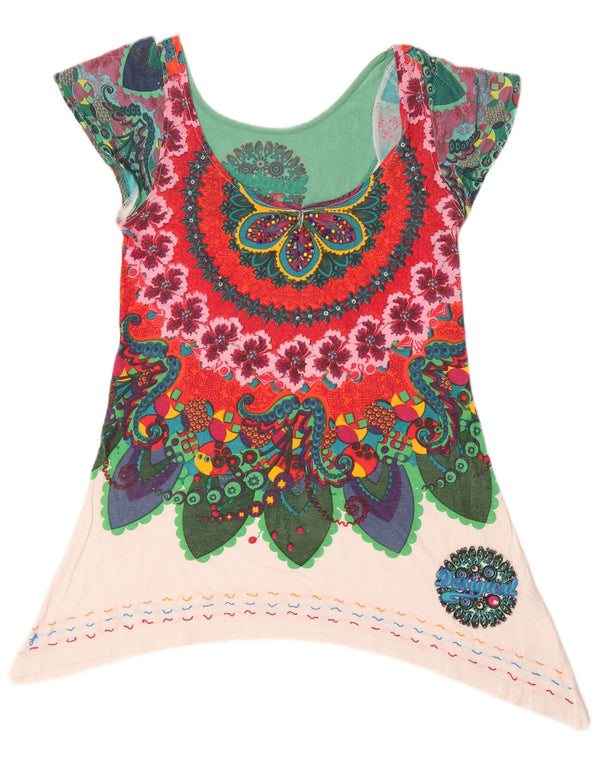 Desigual Asymmetric Tunic Top UK 12 Medium Πολύχρωμο