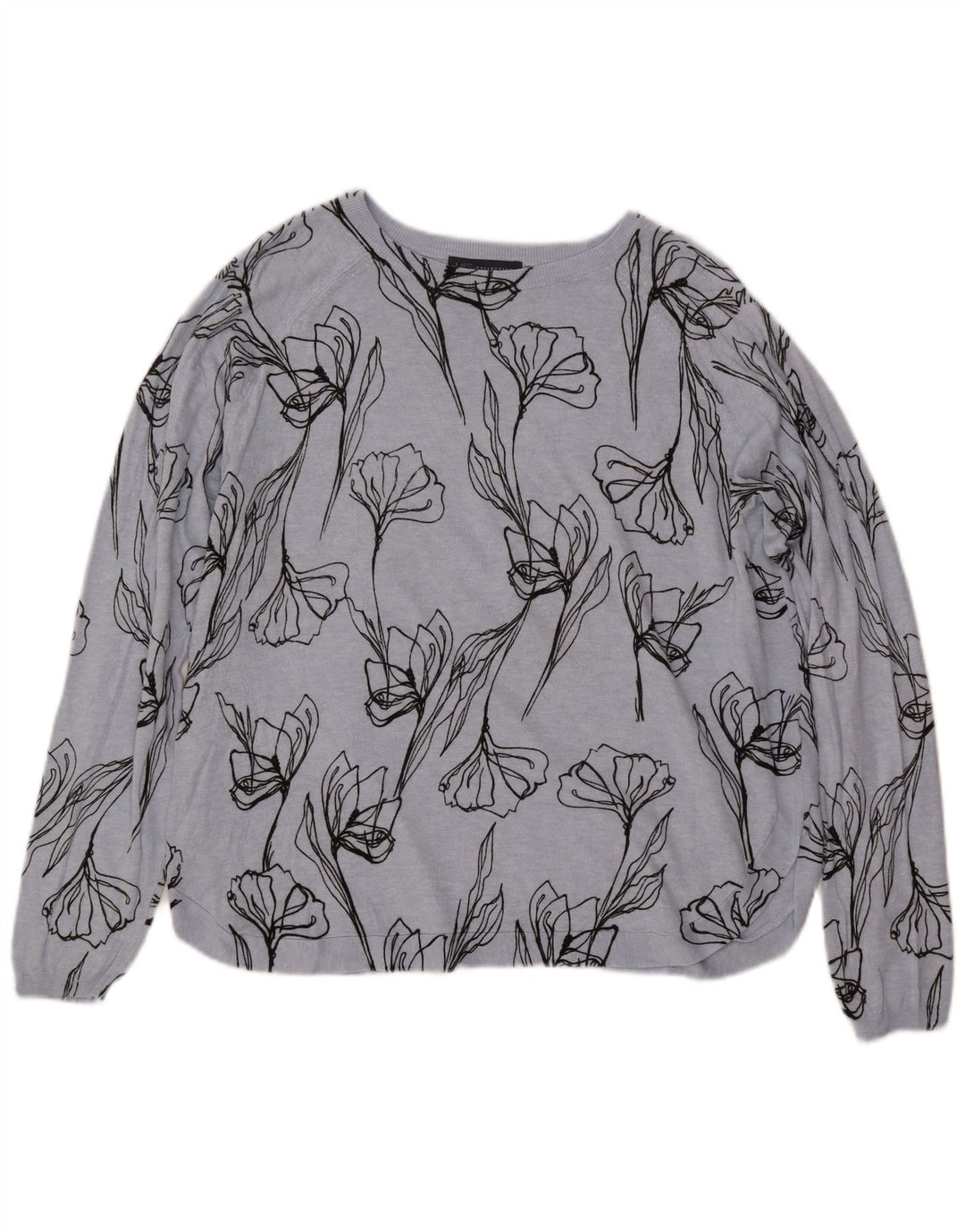 MARKS & SPENCER Γυναικείο πουλόβερ με λαιμόκαυστο UK 18 XL Blue Floral