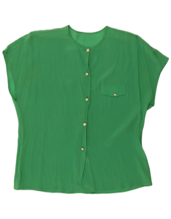 Vintage γυναικεία μπλούζα See Through Loose Fit Shirt UK 14 Medium Green