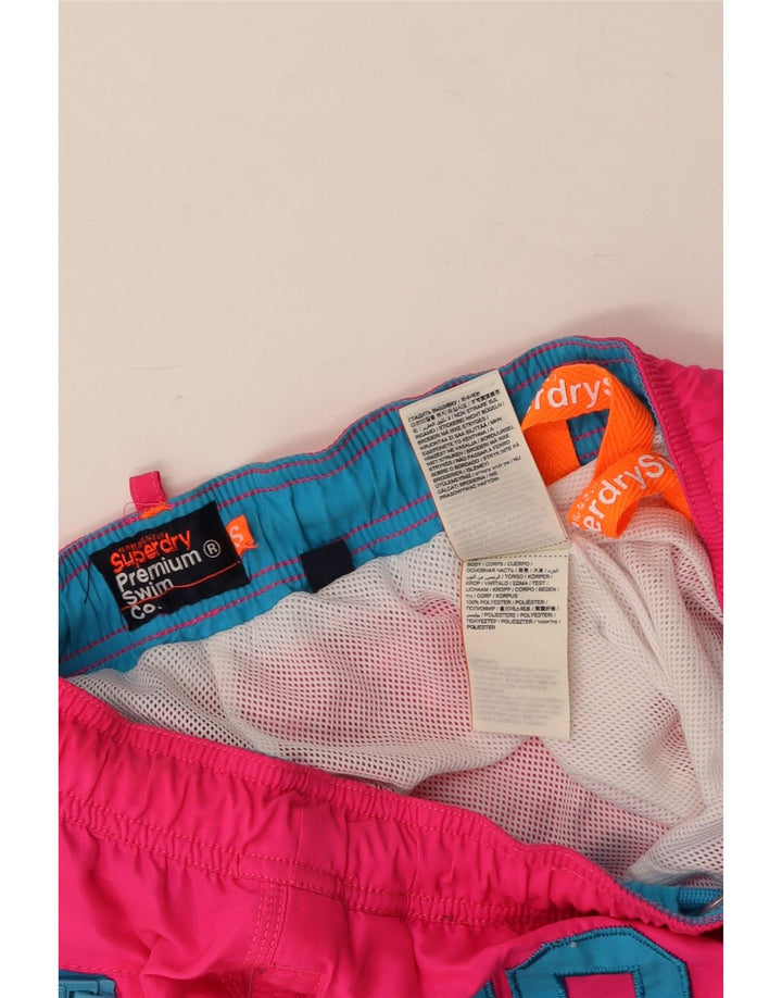 Γυναικεία γραφικά σορτς κολύμβησης SUPERDRY UK 10 Small Pink Polyester