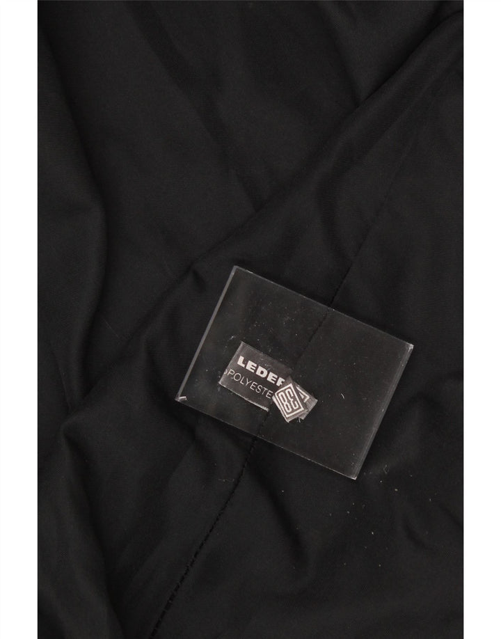 VINTAGE Womens Graphic Leather Coat EU 38 Medium Black Patchwork Leather Vintage Vintage and Second-Hand Vintage from Messina Hembry 