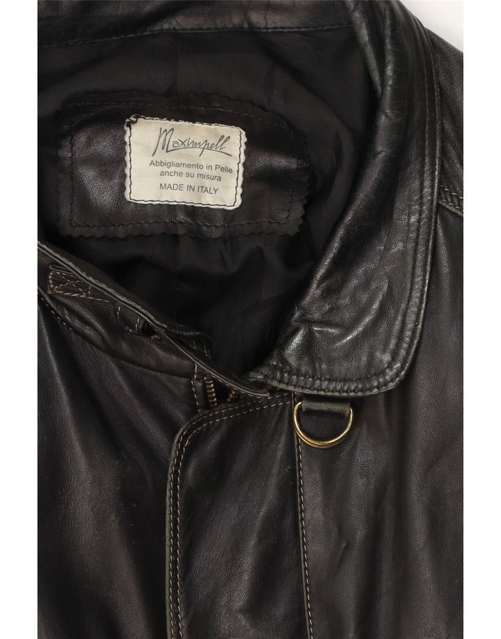 Vintage Ανδρικό Δερμάτινο Μπουφάν UK 44 2XL Μαύρο