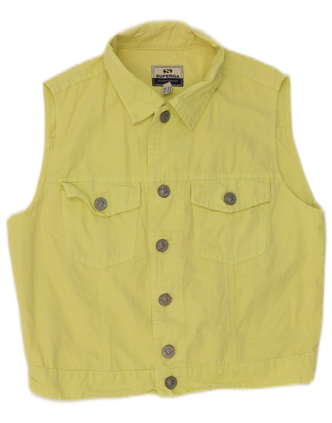 Superga Γυναικείο Crop Τζιν Gilet IT 44 Medium Yellow Cotton