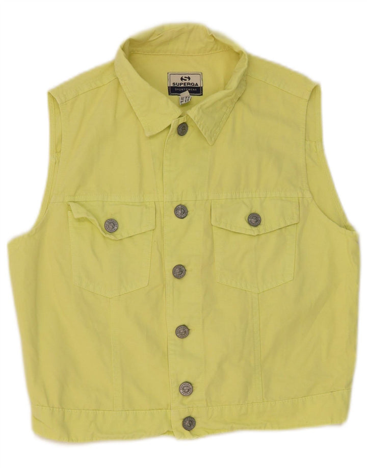 Superga Γυναικείο Crop Τζιν Gilet IT 44 Medium Yellow Cotton