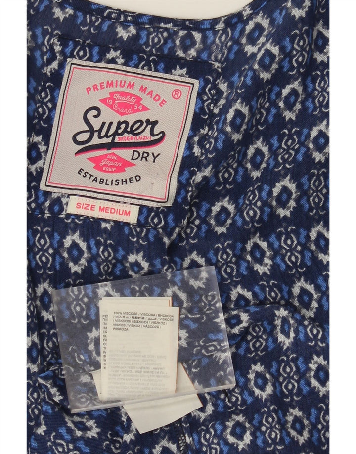 SUPERDRY Γυναικεία 3/4 μανίκια Longline Cardigan Top 14 Medium Blue Paisley