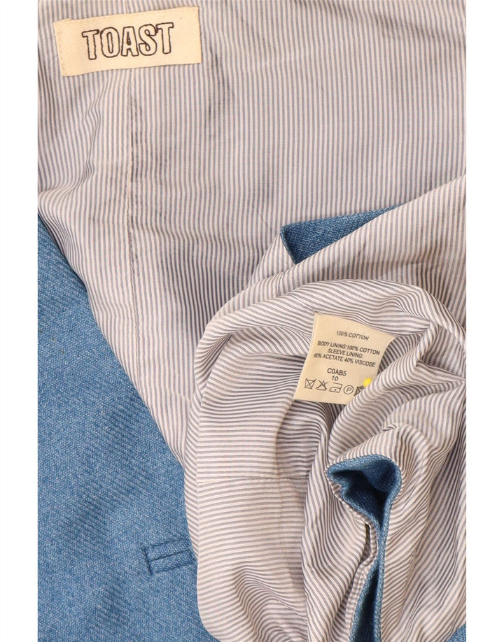 Toast Γυναικείο Γιλέκο UK 10 Small Blue Cotton