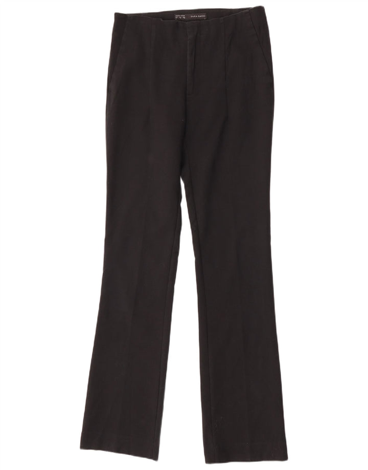 Zara Γυναικείο παντελόνι Chino Bootcut Medium W28 L32 Μαύρο βαμβακερό