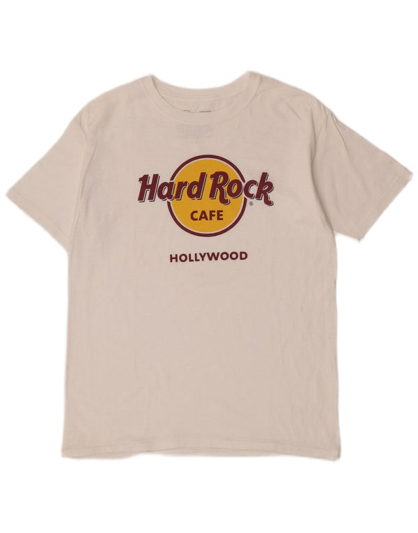 Hard Rock Cafe Ανδρικό T-Shirt με γραφικά Hollywood Top μεγάλο λευκό βαμβακερό