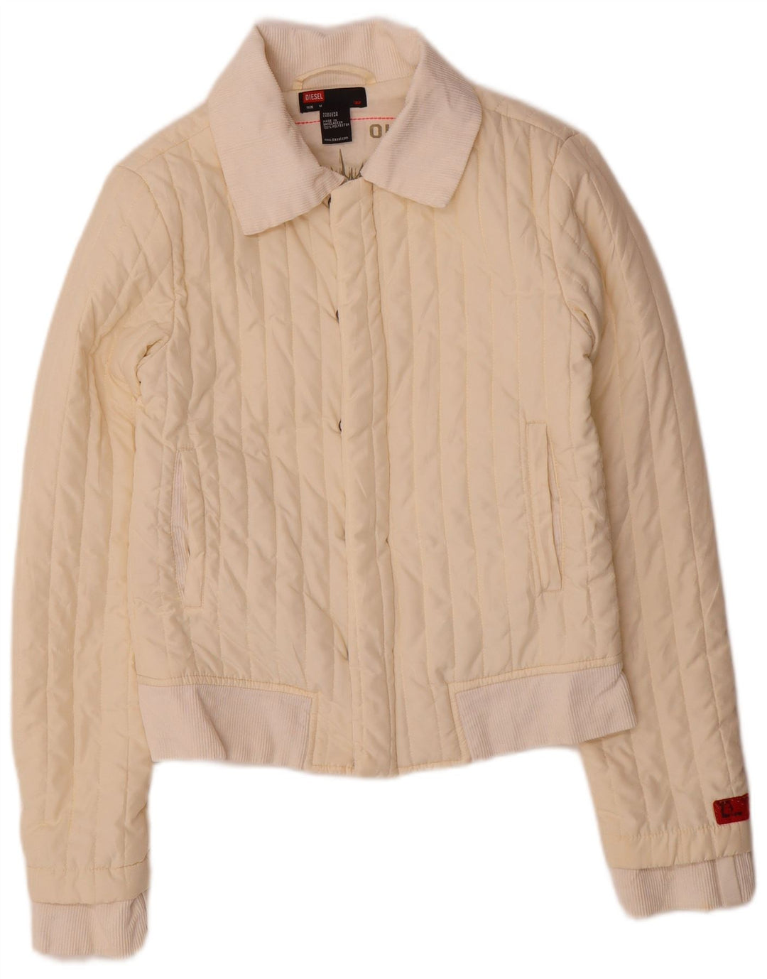 Diesel γυναικείο μπουφάν UK 12 Medium Off White Πολυεστέρας