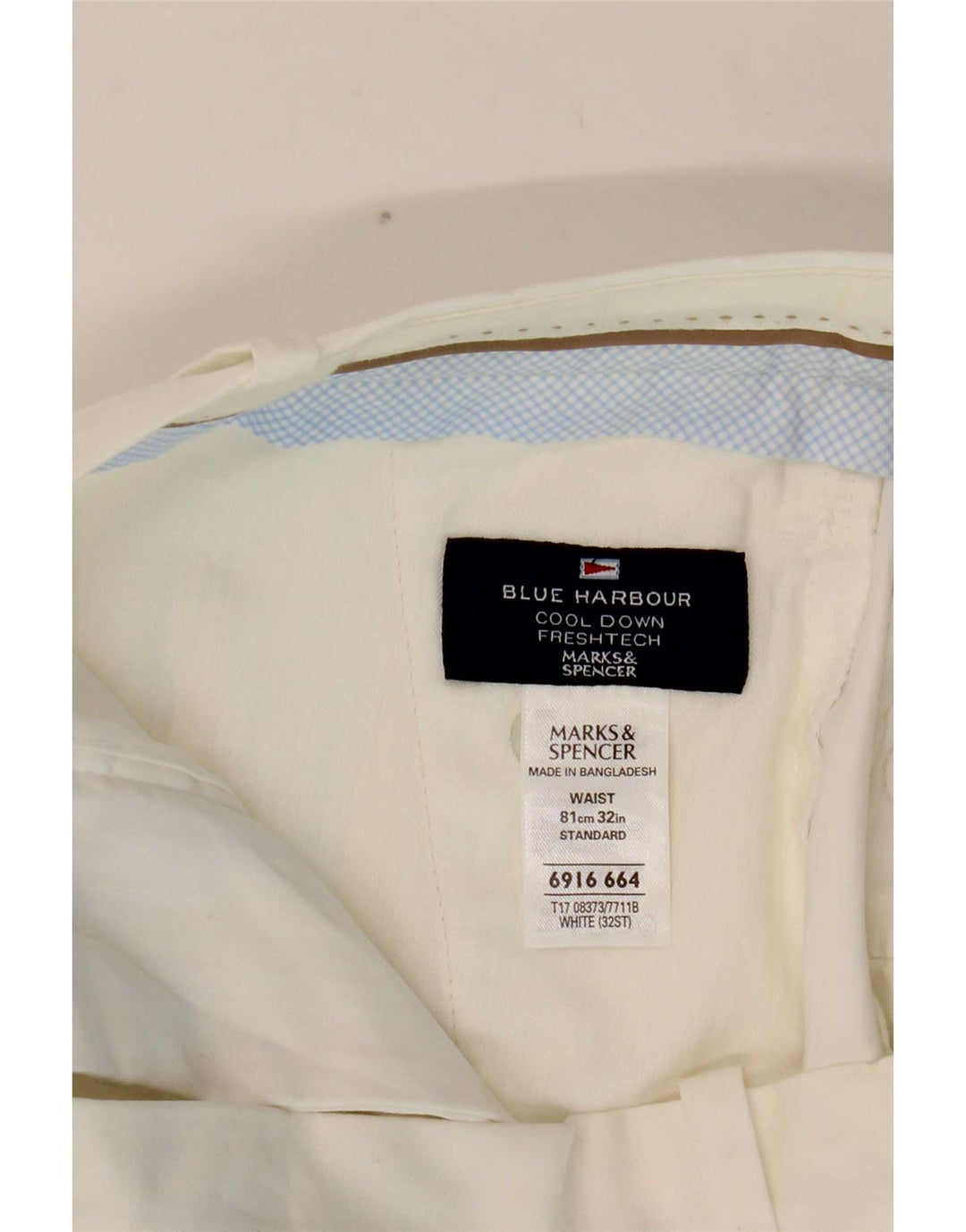 Marks & Spencer Γυναικείο Σορτς Chino Blue Harbour W32 μεγάλο λευκό βαμβακερό