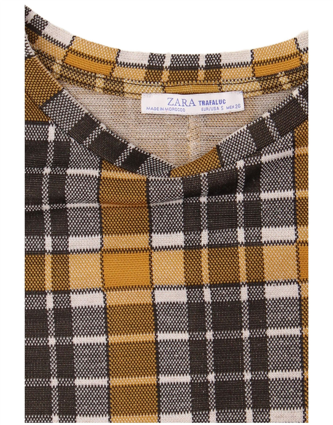 Zara Γυναικείο φόρεμα Trafaluc Shift UK 10 Small Yellow Check