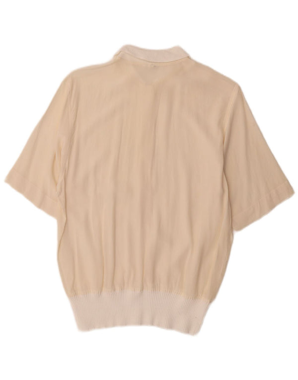 Vintage γυναικείο πουλόβερ πουκάμισο IT 44 Medium Off White Colourblock