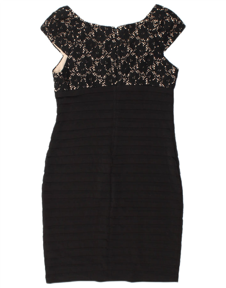 WALLIS Γυναικείο Αμάνικο Bodycon Φόρεμα UK 12 μεσαίο μαύρο πολυεστέρα