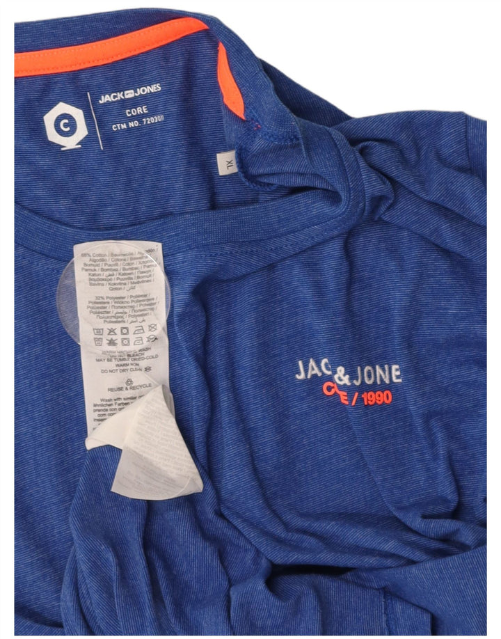 JACK & JONES Mens T-Shirt Top XL Blue Cotton