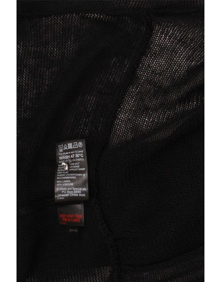 Marks & Spencer Γυναικείο πουλόβερ See Through Cardigan UK 14 Medium Black