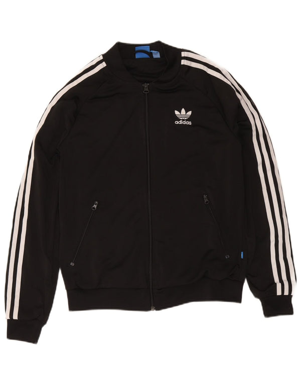 Γυναικεία αθλητική φόρμα γραφικών Adidas Top Jacket UK 12 Medium Black