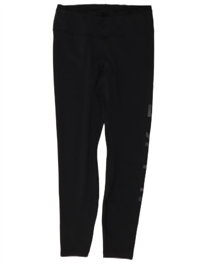 Γυναικεία γραφικά κολάν NIKE Dri Fit UK 12 μεσαίου μαύρου πολυεστέρα