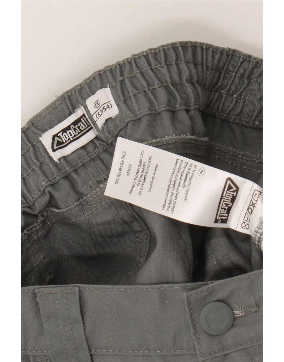 Vintage ανδρικό σορτς Cargo IT 52/54 XL W38 Γκρι πολυεστέρας