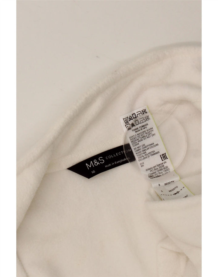 Marks & Spencer Γυναικείο Fleece Jacket UK 16 Large White Polyester