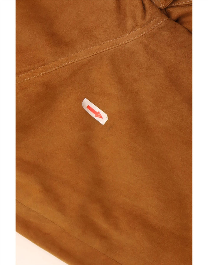 Vintage Ανδρικό Suede Bomber Jacket UK 40 Large Brown