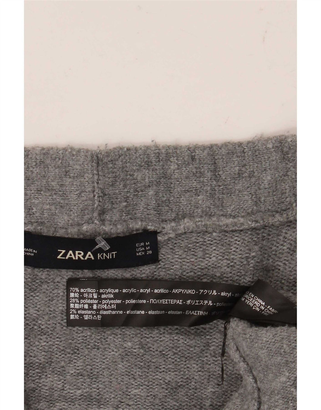 Zara γυναικείο πουλόβερ ζακέτα μεγάλου μεγέθους UK 14 ακρυλικό μεσαίου γκρι