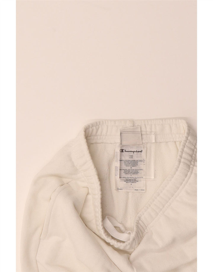 CHAMPION Mens Tracksuit Trousers Joggers Small  White Cotton