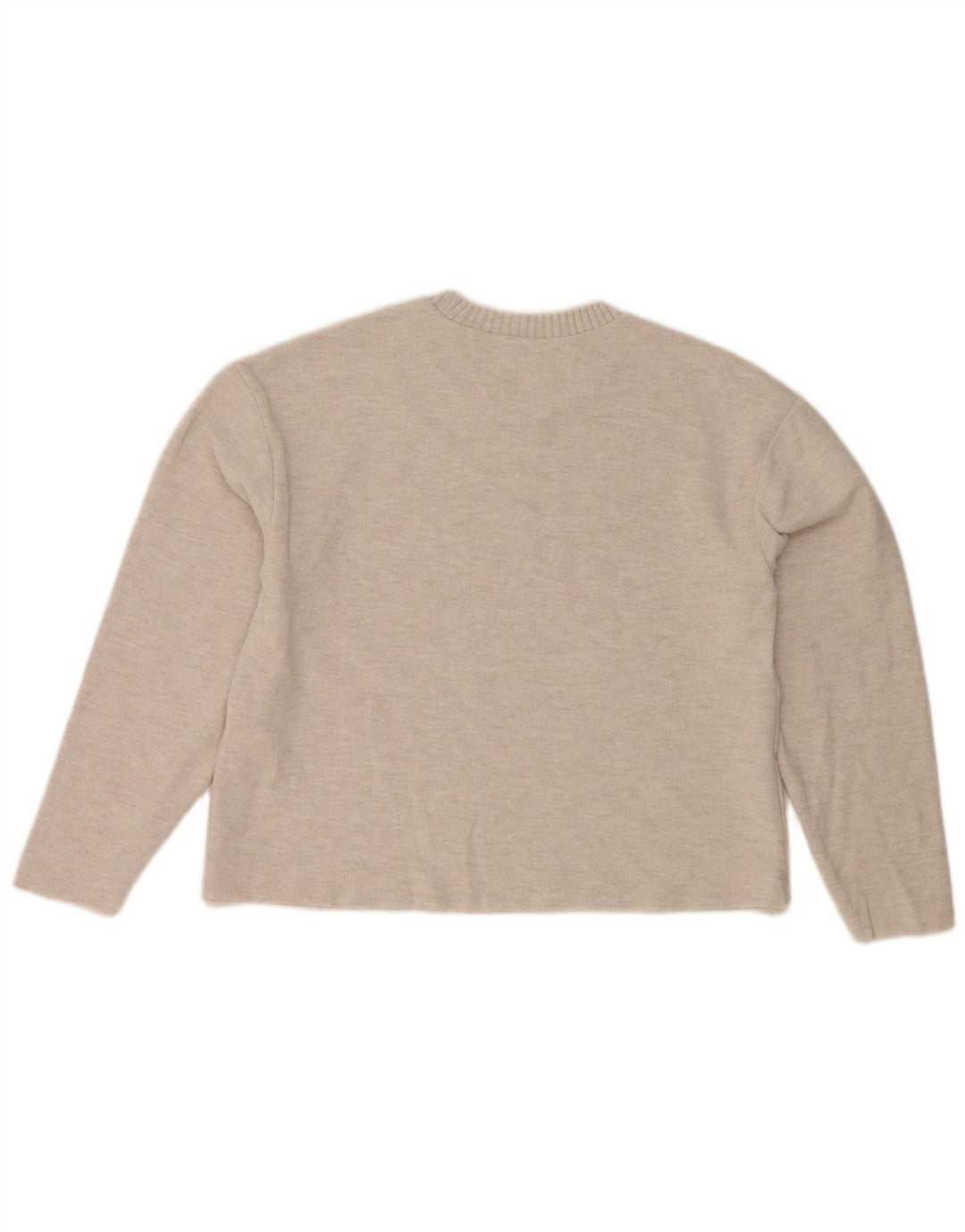 Zara Γυναικείο πουλόβερ με λαιμόκοψη Crop Crop UK 10 Small Grey Polyester