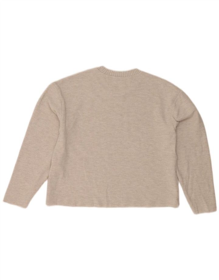 Zara Γυναικείο πουλόβερ με λαιμόκοψη Crop Crop UK 10 Small Grey Polyester