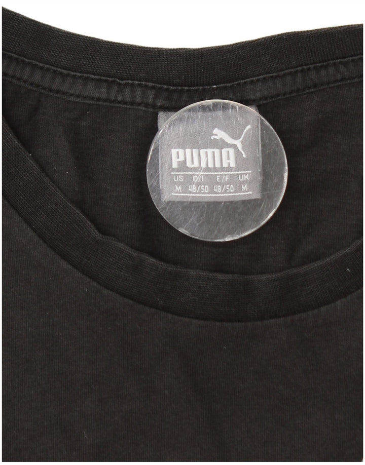 Ανδρικό γραφικό μπλουζάκι Puma, μεσαίο μαύρο βαμβακερό
