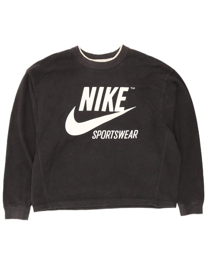 Γυναικείο φούτερ μεγάλου μεγέθους Nike Jumper UK 14 Μεσαίο μαύρο βαμβακερό