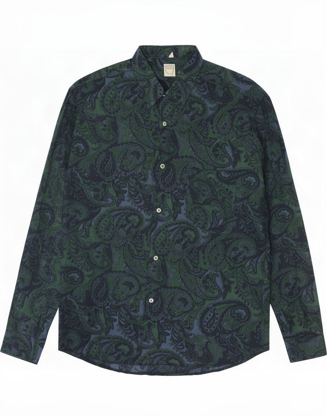 Vintage ανδρικό πουκάμισο μεγάλο πράσινο Paisley