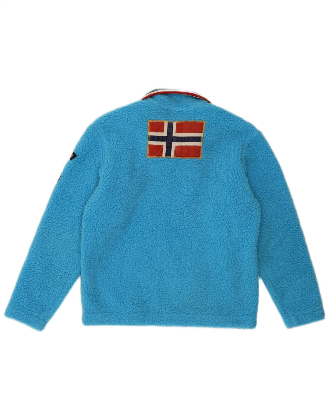 Napapijri Boys Graphic Zip Neck Fleece Jumper 11-12 ετών Μπλε πολυεστέρας