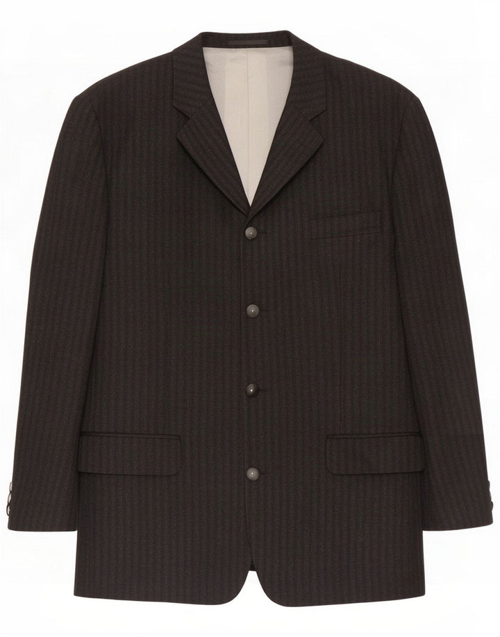 Mexx Ανδρικό μπουφάν Blazer 4 κουμπιών IT 50 Μεγάλο μαύρο ριγέ μαλλί