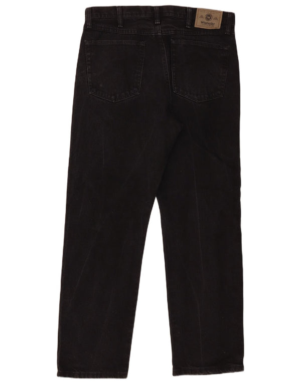 Ανδρικό τζιν Wrangler ίσιο W34 L30 μαύρο βαμβακερό