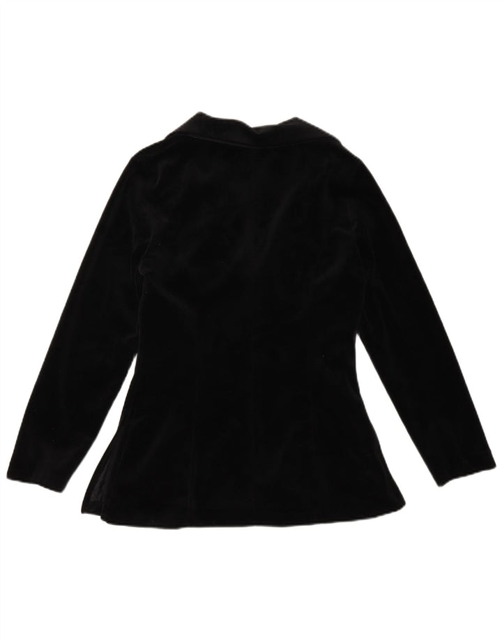 VINTAGE Γυναικείο βελούδινο σακάκι με 1 κουμπί UK 12 μεσαίο μαύρο