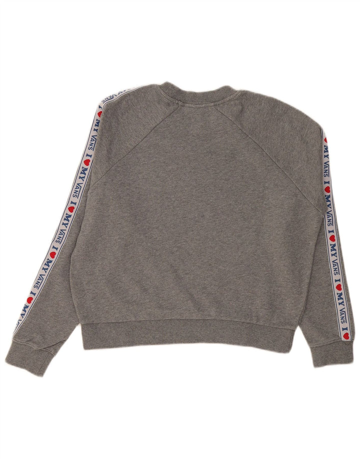 Vans Γυναικεία υπερμεγέθη γραφική φούτερ Jumper UK 6 XS Grey Colourblock