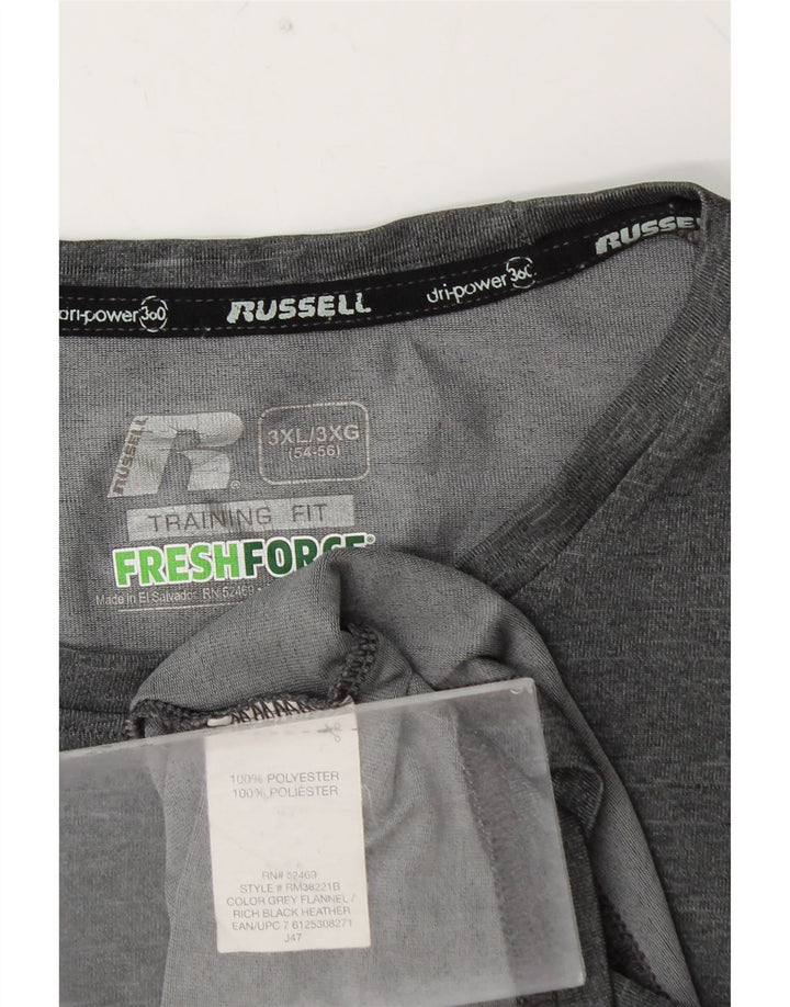 RUSSELL ATHLETIC Ανδρικό T-Shirt Dri-Power Top 3XL με γκρι φλύκταινες πολυεστέρα