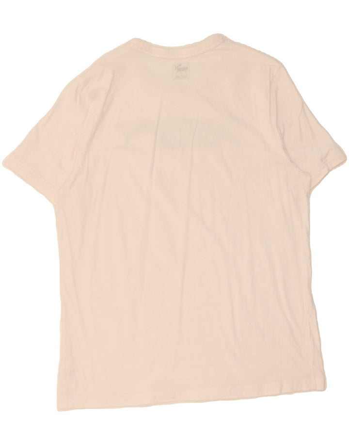 PUMA Mens Graphic T-Shirt Top XL White Vintage Puma and Second-Hand Puma from Messina Hembry 