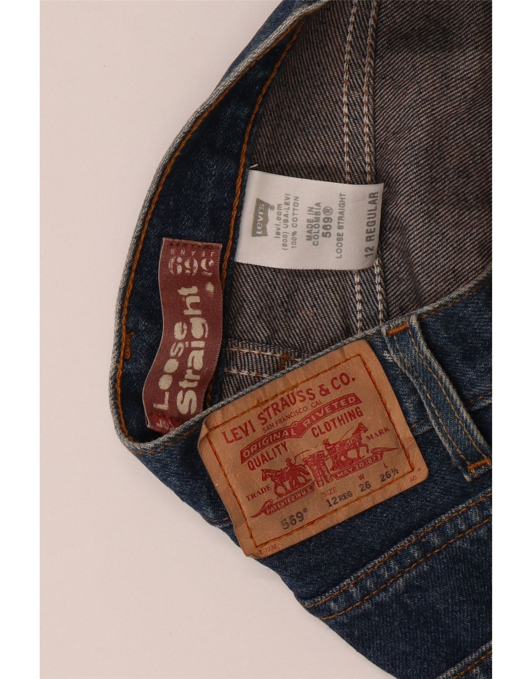 LEVI'S Boys 569 Loose Fit Straight Jeans 11-12 ετών W26 L26 Μπλε βαμβακερό
