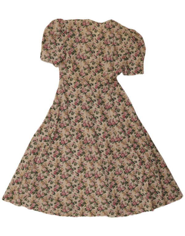 Vintage γυναικείο μάξι πουκάμισο UK 10 Small πολύχρωμο Floral