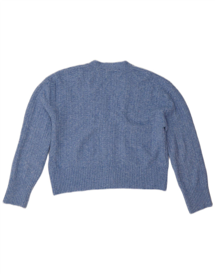 Zara Γυναικείο πουλόβερ με ζακέτα UK 10 Small Blue Polyester